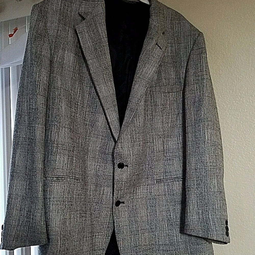 FRIORAVANTO Gray Sport Coat with Classic Glen Plaid